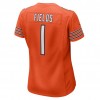 Camiseta  Mujer Chicago Bears Justin Fields 1 Nike Anaranjado 2021 NFL Draft